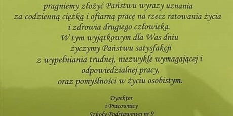 Powiększ grafikę: życzenia z okazji dnia służby zdrowia